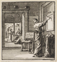 KG 05922
<br/>
De Schryf-ley..
<br/>
<em>Luyken, Jan (1649-1712)</em>